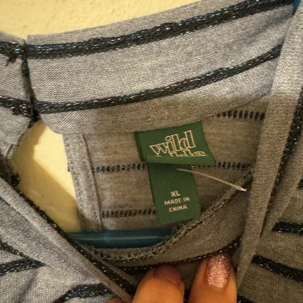 Wild Fable Gray and Black Striped Top - Image 5