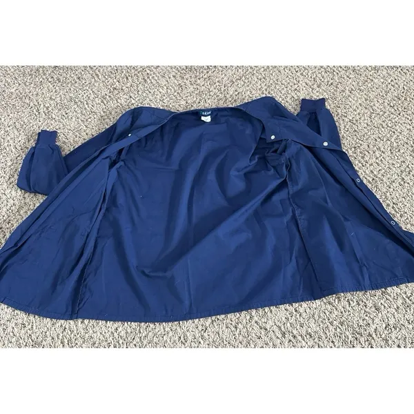 RX Gear Women's Navy Blue Long Sleeve Snap Button down Scrub Top Size‎ Medium - Image 8