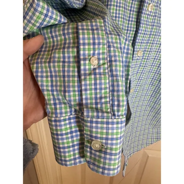 Vineyard‎ Vines Classic Fit Murray Shirt Blue Green Plaid Button Down Women M - Image 2