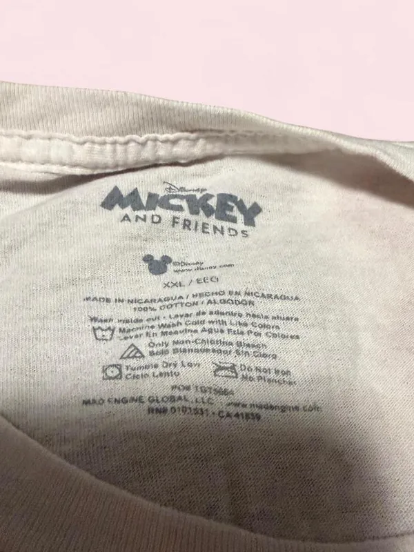 Disney White Mickey Mouse Graphic Tee with Red and Yellow Accents - Image 3