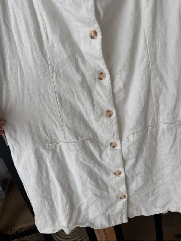 Abercrombie Mara linen mini dress A&F Squareneck button down sleeveless - Image 6