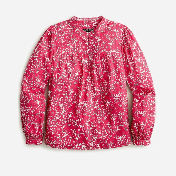 J. Crew Floral Popover Blouse Blushing Meadow Sz S NWT - Image 2