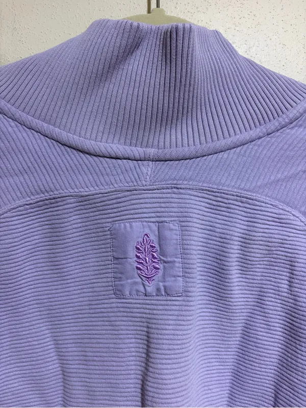 Free People FP Movement So Fly Henley Snap Neck Ribbed Pullover Purple Medium - Image 13