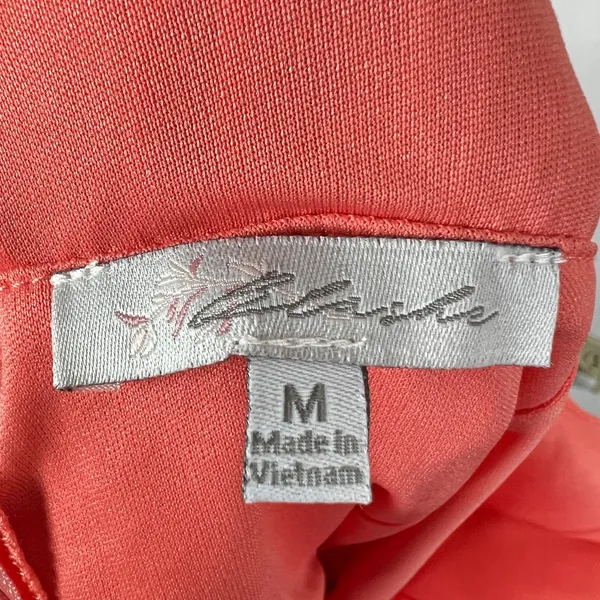 Coral Corset Mini Dress Sz Medium‎ Milkmaid Fairycore Summer Vacation - Image 3