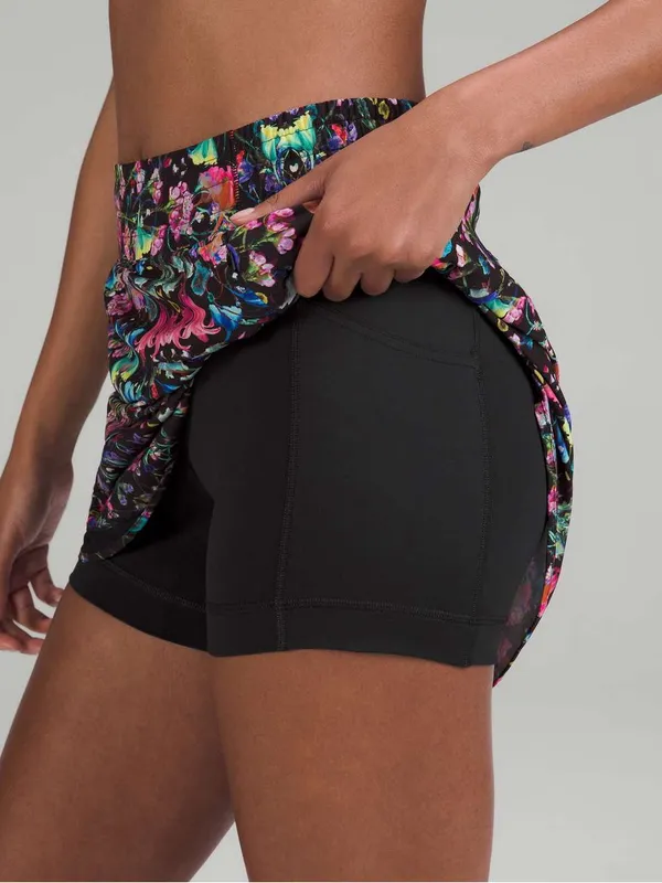 Lululemon Hotty Hot High Rise Skirt Skort Black Flowerscope Floral Size 2 W8AFWT - Image 13