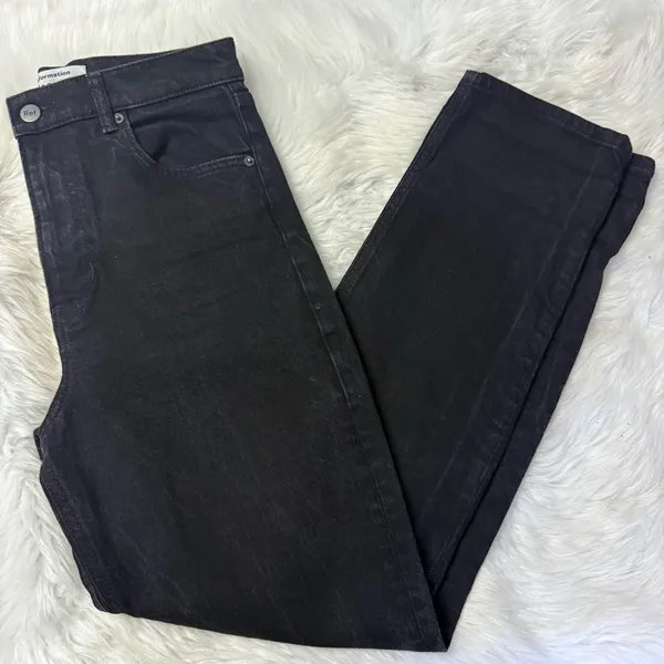 Reformation Black Mid Rise Straight Jeans Size 27 Sustainable Denim - Image 5