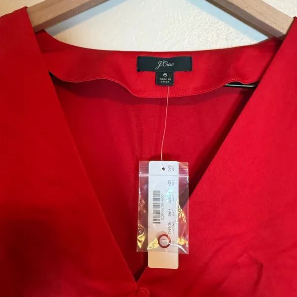 J. crew Deep V-neck button-front top in satin-backed crepe‎ - Image 5