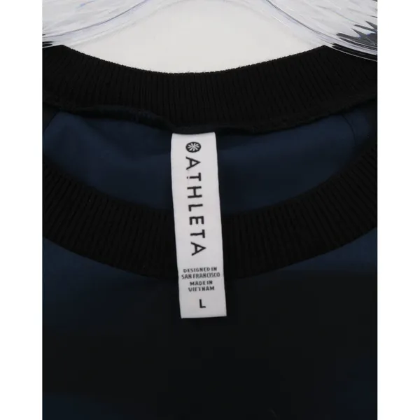 Athleta Womens Large Navy Black Striped Sleeveless Activewear Tank Top L - Image 3