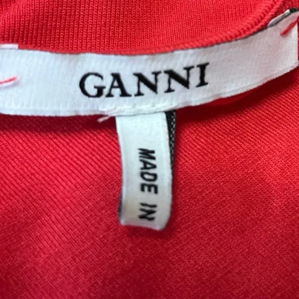 Ganni Red Cowl Neck Long Sleeve Stretch Pull On Mini Bodycon Sweater Dress XS - Image 4