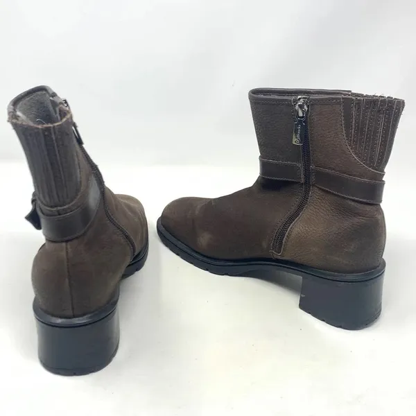 Blondo Brown‎ Waterproof Buckle Accent Chelsea Heel Boots Size US 8.5 - Image 6