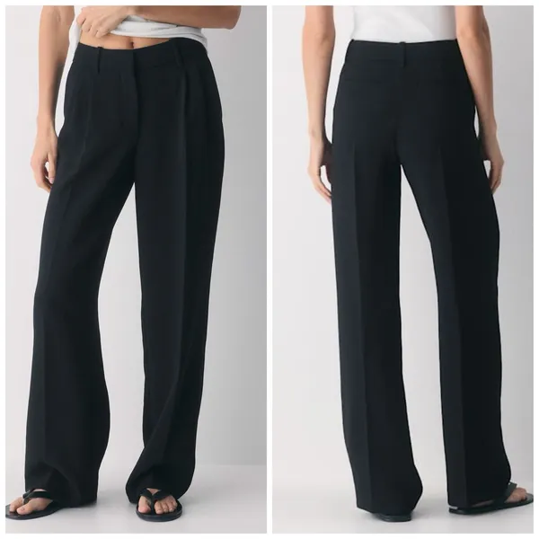 Aritzia Wilfred The Effortless Pleated Black Trouser Pant Size 8 - Image 2