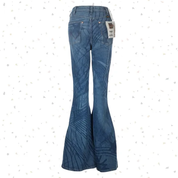 Wrangler x Lainey Wilson Blue Star Jeans Bell Bottom Flare TALL Size 28 x 34 NEW - Image 2