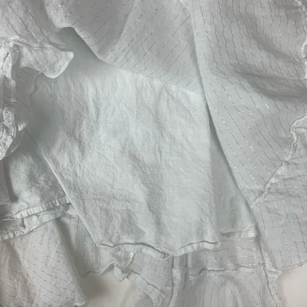 Candie's size 5 30 Asymmetrical Denim White Skirt ruffle cowgirl y2k vintage vib - Image 8