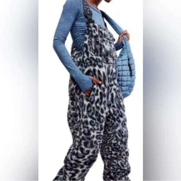 Free People Hit The Slopes Salopette in Snow Leopard Combo L - Image 3