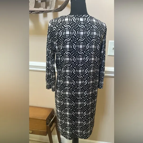Mud Pie Black White Geo Print Dress - Image 3