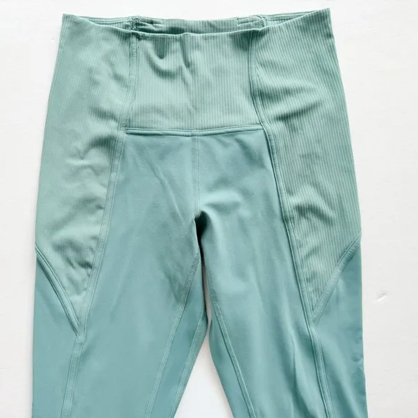 Lululemon Align Pant Ribbed Panel High Rise 25" Tidewater Teal Size 8 Yoga Gym - Image 5