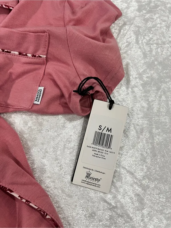 Rebecca Minkoff 2 Piece Sleepwear Set Pajama Modal Super Soft Size Small Pink - Image 10