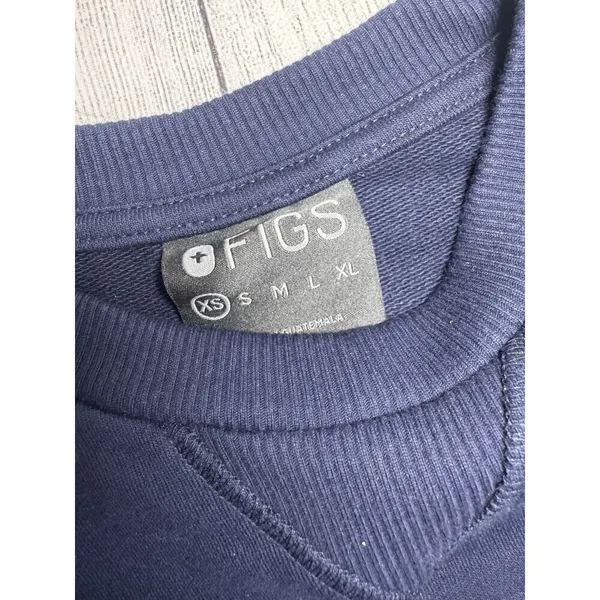 Figs Women’s Scrub Top Crew Neck Sweater, XS Navy Blue - Image 7