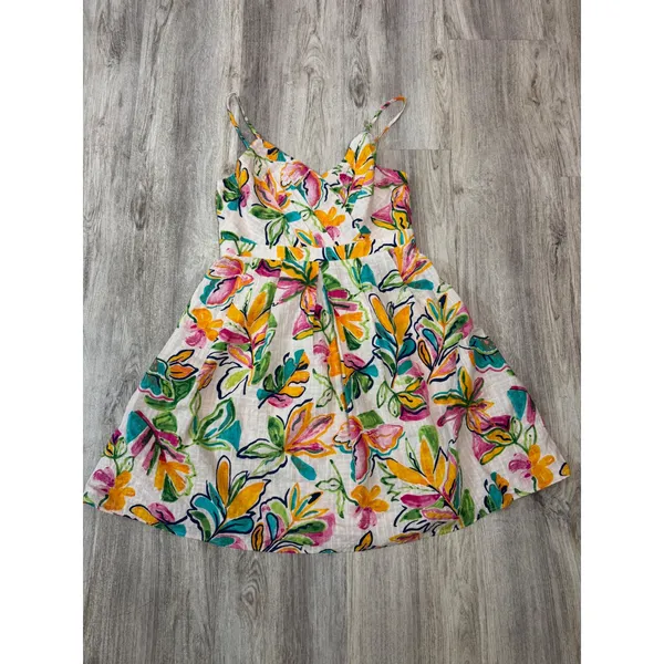 Easel Los Angeles‎ Floral Print Wrap V Neck Smocked Back Mini Dress L - Image 2