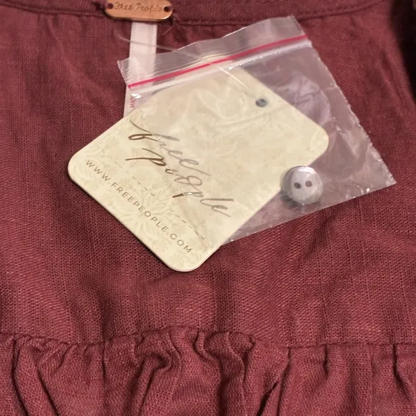 Free People Laure Embroidered Blouse (NWT XS Nutmeg) - Image 5