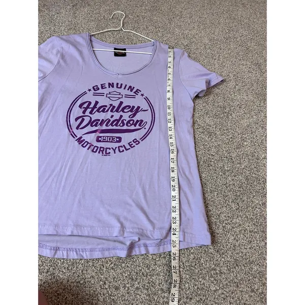 Genuine Harley Davidson Fort‎ Bragg Fayetteville NC Purple V-Neck Tee L - Image 7