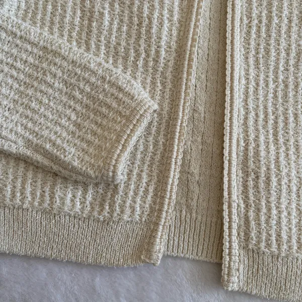 Zara Textured Knit Cream Cardigan - Image 4