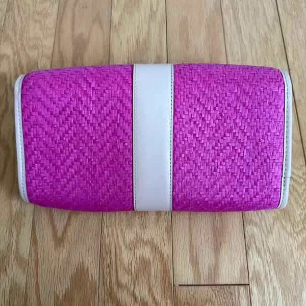 Juicy Couture Woven Clutch Purse with Pom Pom Accent Party Bag‎ - Image 3