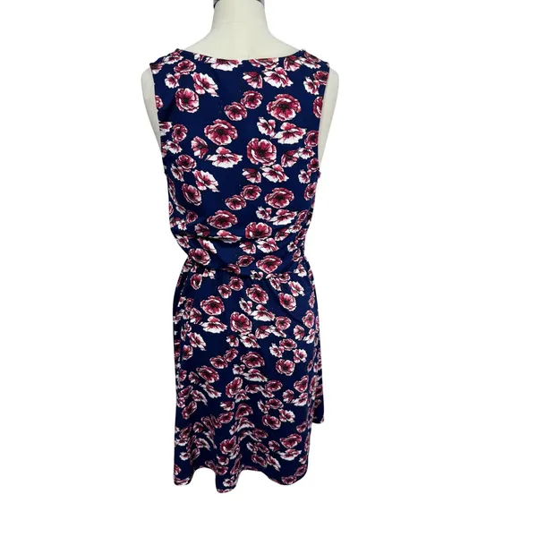 French Grey Women's‎ Small Blue Floral Sleeveless Fit & Flare Dress - Image 6