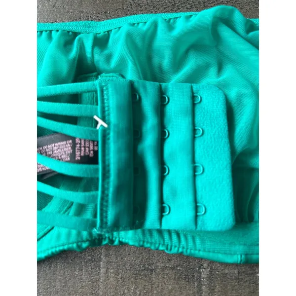 NWOT Teal Green Victoria's Secret unlined Bandeau Yoga Strappy‎ Detail size 36C - Image 5