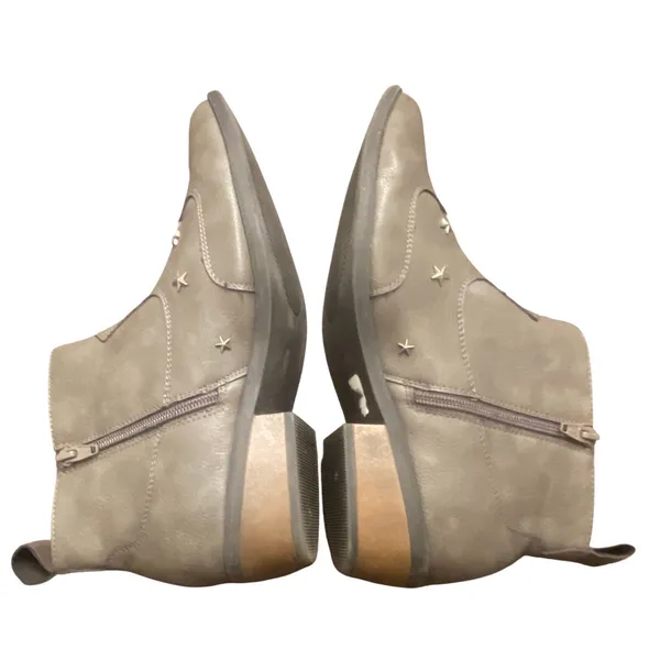 Comfort Est. 1948 Star Stud Western Ankle Boots Gray Women’s 10M Zip Country - Image 5