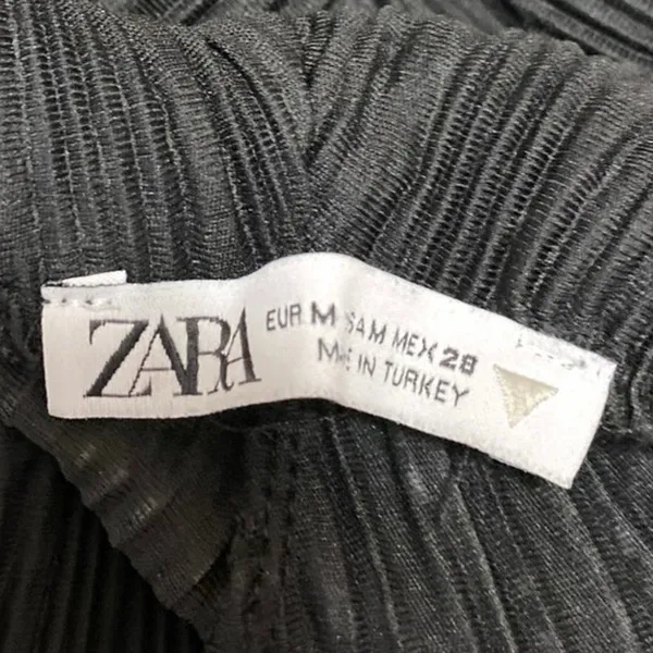 Zara Women's Black High Waisted Wide Leg Pull On Trousers Dress Pants Size M - Image 4
