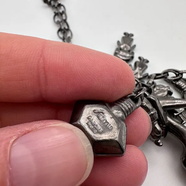 Pardma Paris charm parfum bottle shoes‎ dangle chain necklace gunmetal - Image 5