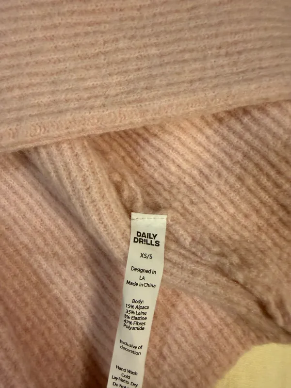Daily Drills Pink Single Button Cardigan Sweater - Image 3