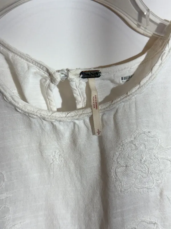 Free People Faded Gardens Tank Floral Embroidered Cotton Top Size S - Image 5