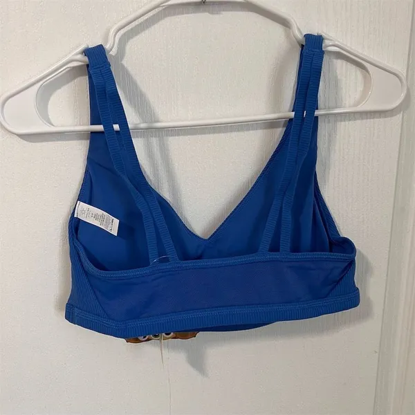 Aerie Women's Size Medium‎ Blue Strappy Sports Bra V-Neck Yoga Pilates - Image 5