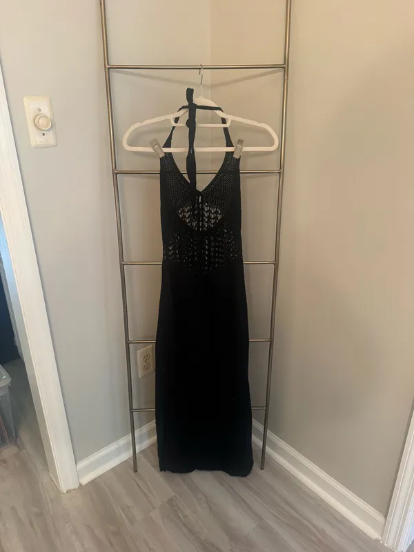 Black Crochet Halter Cover up - Image 3