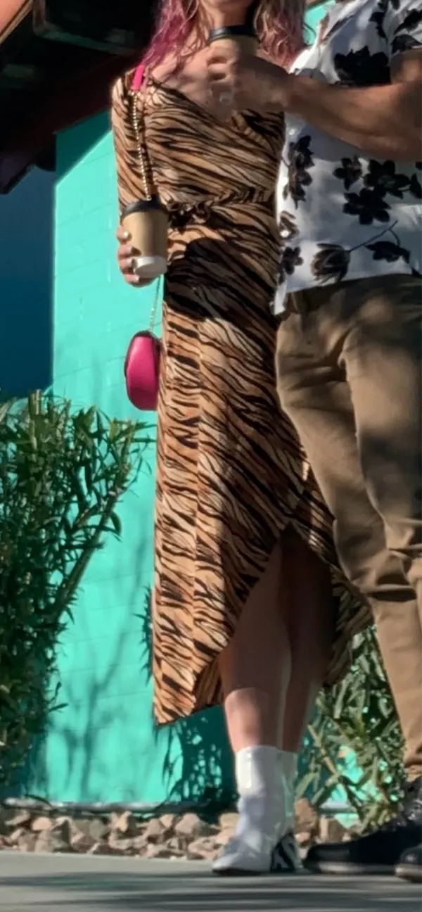 Animal print wrap dress Orange - Image 2