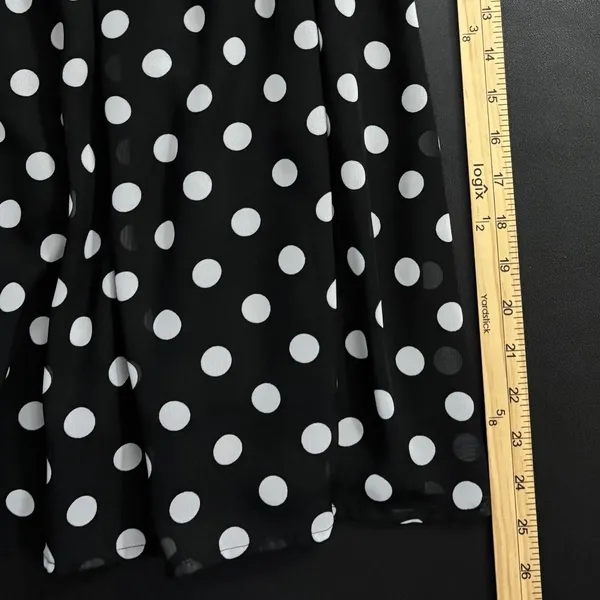 Paper Dolls Rockabilly Black White Polka Dot Smocked Waist‎ Racerback Dress, Sz L - Image 6