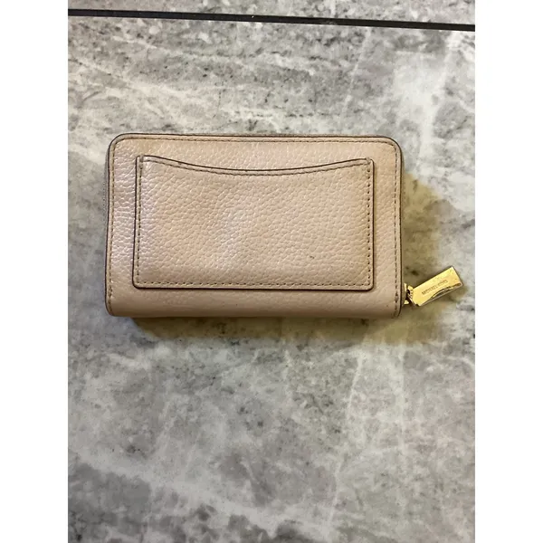 Michael Kors Jet Set Small Zip Around Card Case Pebbled Leather Pink Gold Tone - Image 4