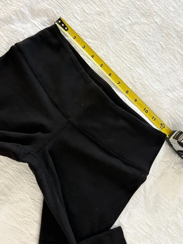 Lululemon Wunder Under Mid Rise Crop 21" Black Luon Yoga Leggings 4 - Image 8