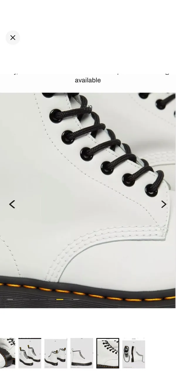 Dr. Martens White Leather 8-Eye Lace-Up Platform Boots with Black Laces - Image 6