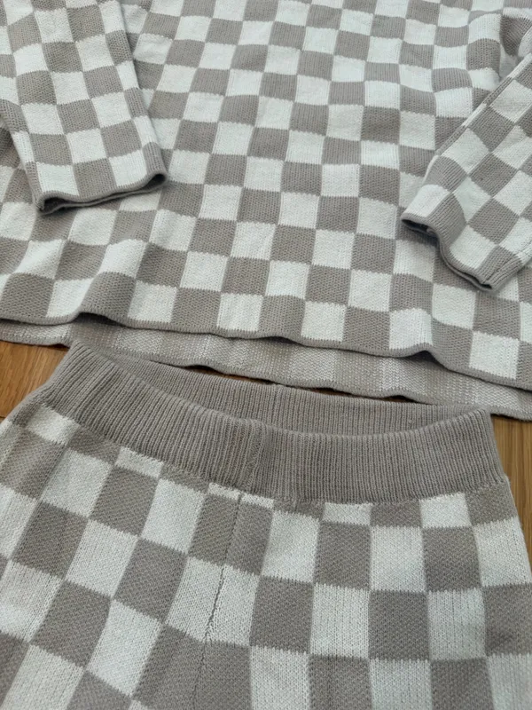 Pink Lily Checkered Sweater Knit Set - Image 6