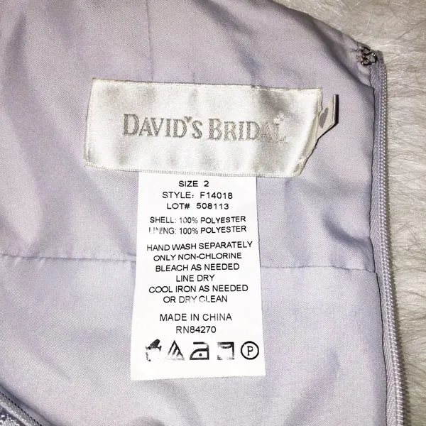 David’s Bridal silver Floral Spaghetti Strap Dress Size 2 - Image 6