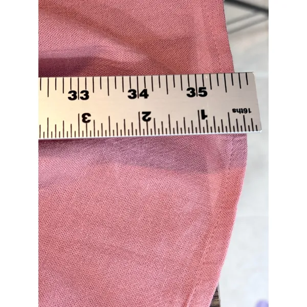 BALILN Dusty Pink Linen Maxi Dress Smocked Long Puff Sleeve Tiered Boho XL - Image 14