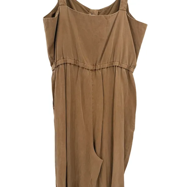 Alice + Olivia Tiana Button‎ Front Jumpsuit Tan Utility Cargo Tie Waist Size 8 - Image 10