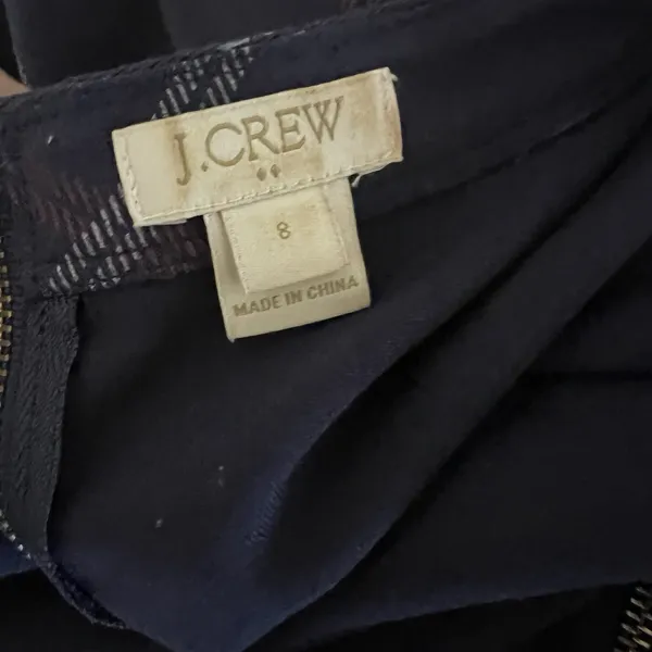 J. Crew Plaid Shift Dress Plaid Pocket Dress Short Sleeve Navy Sz 8 Preppy - Image 10