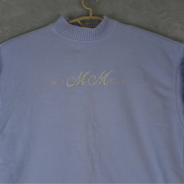 Six Flags MCM Sweater Adult XL Blue 100% Cotton‎ Sweatshirt - Image 3