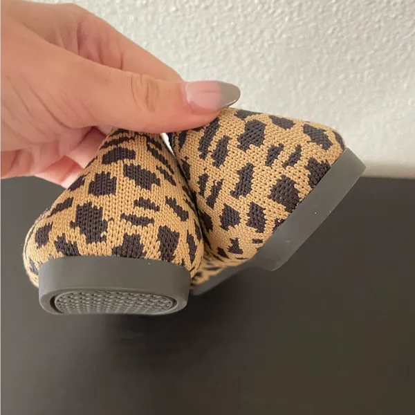 Rothy's The Point Leopard Flats Slip On Shoes Women's Size 8 Animal‎ Print - Image 4