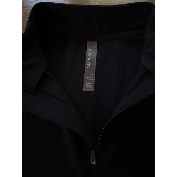 Mondetta 1/4 Zip Active Ribbed Top Black Women's Size M Activewear - Image 6