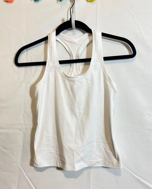 Amazon White Crazy Yoga Fitted Tank Top - Image 2